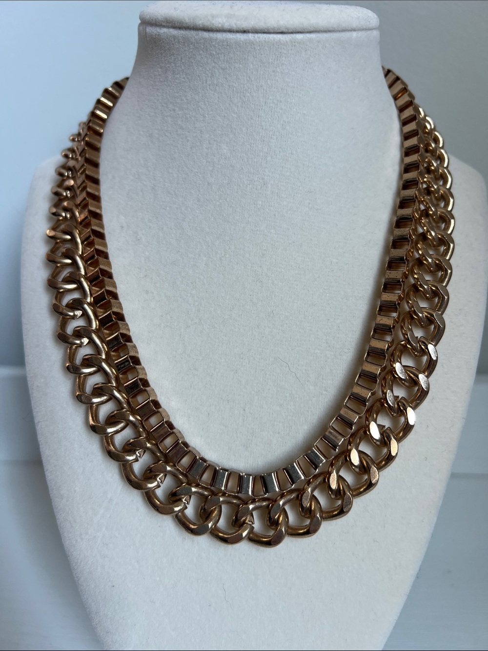 Gold Plated Double-Row 9” Chain Necklace - Women’s Jewelry